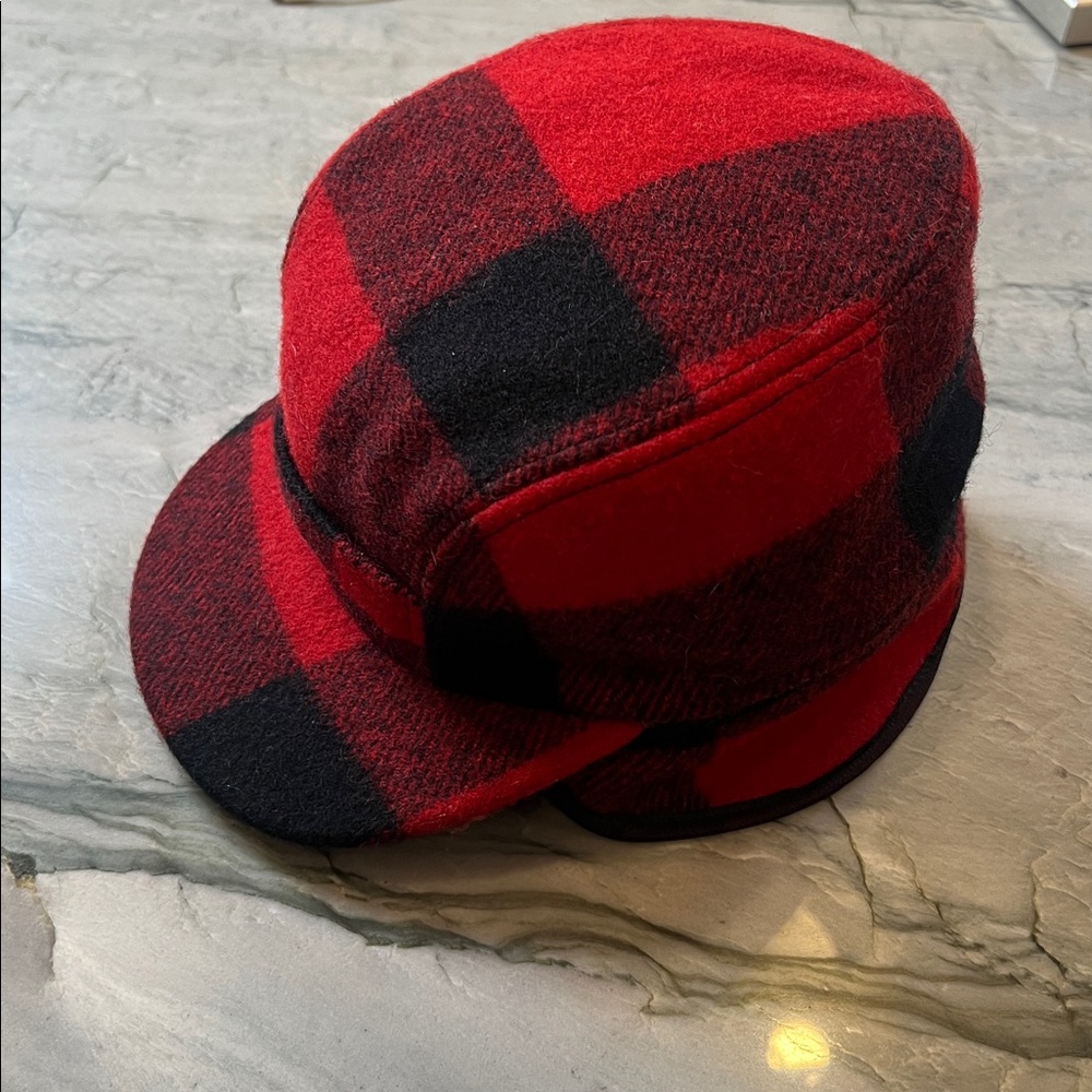 Filson Mackinaw Men's Buffalo Plaid Hat Ear Flaps 21”-22”